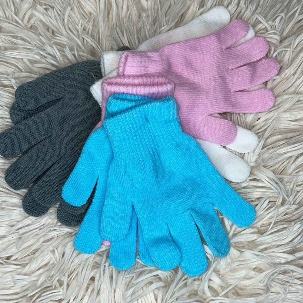 Winter Gloves Girls 4 Pack